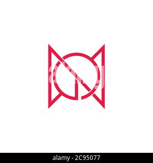 letter no linked line design symbol decoration vector Stock Vector