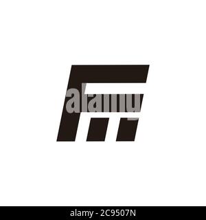 letter fm abstract chart geometric design logo vector Stock Vector
