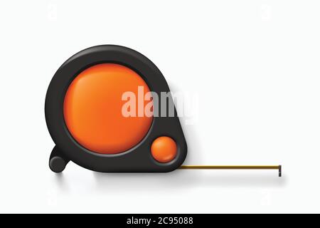 tape measure realistic on white with shadow Stock Vector