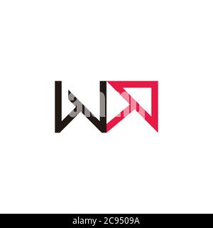 letter wa arrow up geometric logo vector Stock Vector
