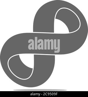 infinity 3d motion shadow curves design symbol logo vector Stock Vector