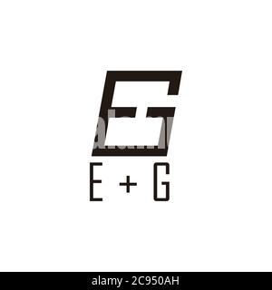 abstract letter eg simple geometric line square logo vector Stock Vector
