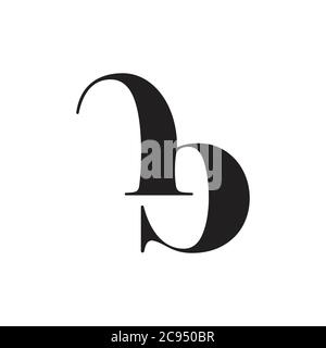 letter bg simple curves linked logo vector Stock Vector