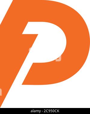 abstract letter d p thunder energy logo vector Stock Vector