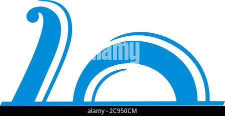 number ten sink symbol curves design vector Stock Vector