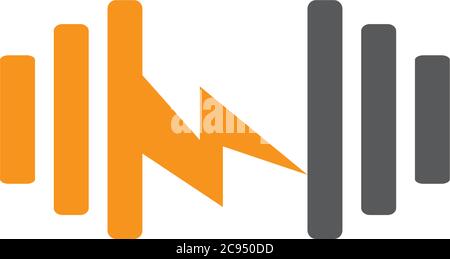 symbol logo vector of energy recharge training dumbbell simple geometric design Stock Vector