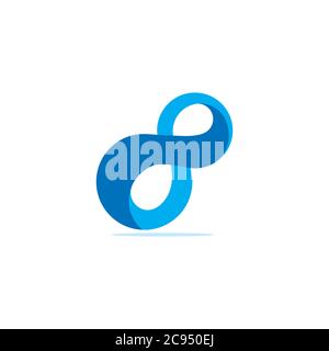 3d curves infinity design logo vector Stock Vector