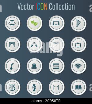Theater icons set Stock Vector