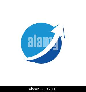 global negative space arrow logo vector Stock Vector