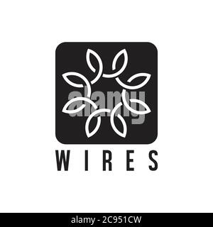 simple spiral wires circle logo Stock Vector