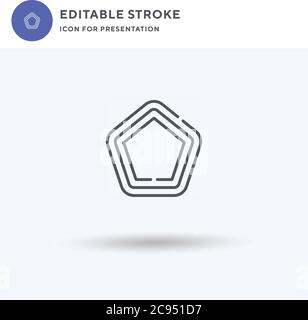Pentagon icon vector, filled flat sign, solid pictogram isolated on white, logo illustration. Pentagon icon for presentation. Stock Vector