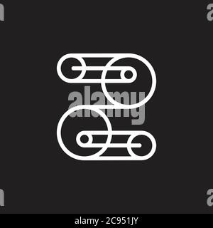 letter z rope machine logo vector Stock Vector