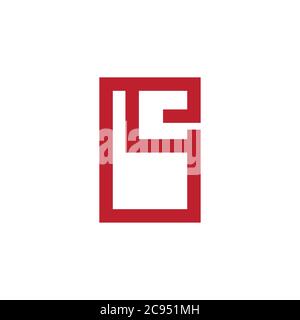 letter be simple geometric frame line symbol logo vector Stock Vector