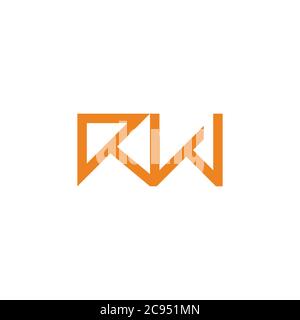 letter rw arrow up geometric logo vector Stock Vector