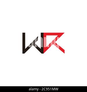 letter wr linked arrow up line geometric logo vector Stock Vector