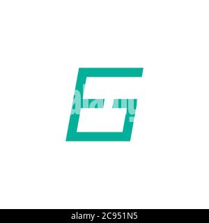 abstract letter fg simple geometric line square logo vector Stock Vector