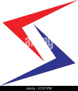 letter s linked arrow simple geometric logo vector Stock Vector
