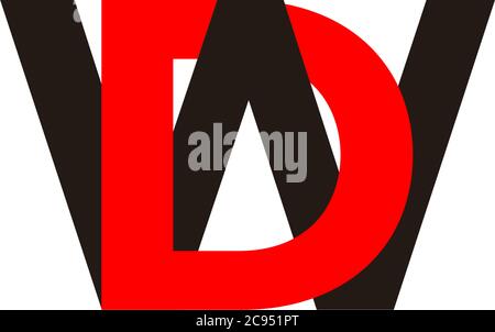 letter dw linked colorful logo vector Stock Vector