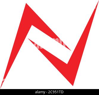 letter n linked arrow simple geometric logo vector Stock Vector