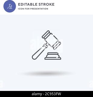 Law icon vector, filled flat sign, solid pictogram isolated on white, logo illustration. Law icon for presentation. Stock Vector