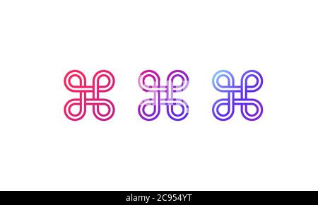 Infinity symbol. Icon set in flat style. Vector on isolated white background. EPS 10 Stock Vector