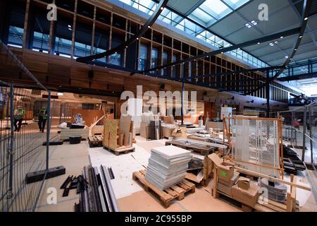 28 July 2020, Brandenburg, Schönefeld: The future Market Place in Terminal 1 of the Capital Airport. Photo: Soeren Stache/dpa-Zentralbild/dpa Stock Photo