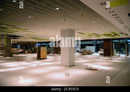 28 July 2020, Brandenburg, Schönefeld: The future Market Place in Terminal 1 of the Capital Airport. Photo: Soeren Stache/dpa-Zentralbild/dpa Stock Photo