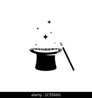 Wand magic hat icon. Vector on isolated white background. EPS 10 Stock Vector