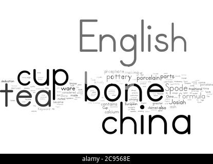 Word Cloud Summary Of English Bone China Tea Cup Article Stock Photo Alamy