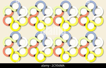 digital textile design of circles on abstract background Stock Vector
