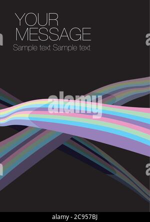 Colorful wave layout design with own area for own text. Vector illustration. Stock Vector
