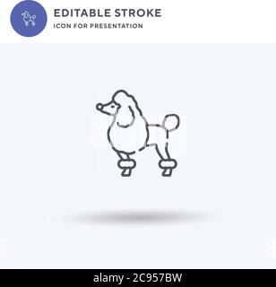 Poodle icon vector, filled flat sign, solid pictogram isolated on white, logo illustration. Poodle icon for presentation. Stock Vector