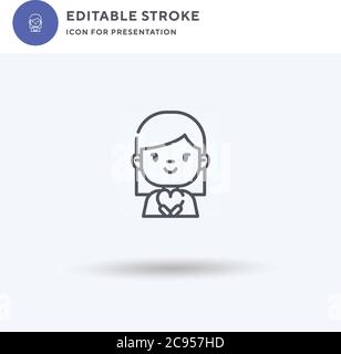Sympathy icon vector, filled flat sign, solid pictogram isolated on white, logo illustration. Sympathy icon for presentation. Stock Vector