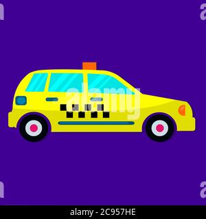 taxi car isolated vector illustration in flat style Stock Vector