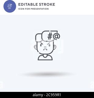 Angry icon vector, filled flat sign, solid pictogram isolated on white ...