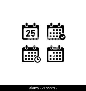 Day calendar icon set. Business plan. Time elements. Vector on isolated white background. EPS 10 Stock Vector