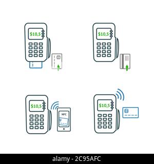 Payments method icons. Vector illustration isolated on white background. Stock Vector