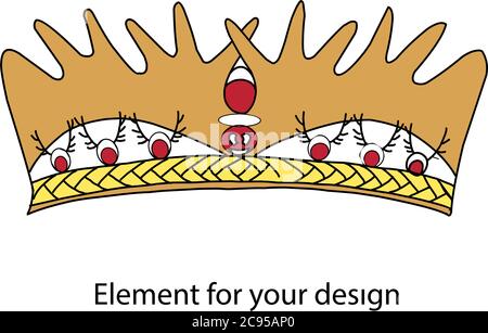 .Crown made of wooden branches. Decorations. Crown in the form of antlers. symbol of the great house Stock Vector