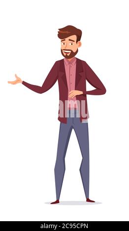 Advertising agent color vector illustration Stock Vector