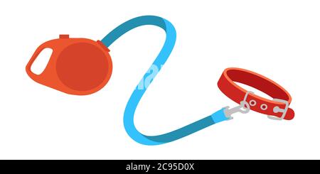 Retractable leash flat vector illustration Stock Vector
