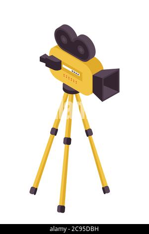 Camera on tripod isometric vector illustration Stock Vector