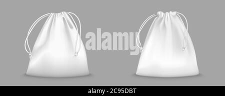 Download Blank white drawstring backpack mockup lying, top view ...