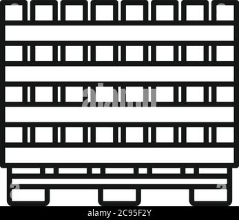 Wood pallet icon. Outline wood pallet vector icon for web design isolated on white background Stock Vector