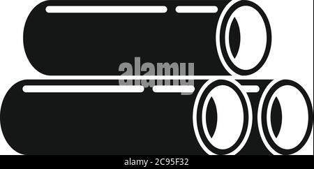 Steel contruction pipes icon. Simple illustration of steel contruction pipes vector icon for web design isolated on white background Stock Vector
