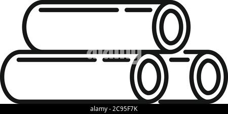 Steel contruction pipes icon. Outline steel contruction pipes vector icon for web design isolated on white background Stock Vector