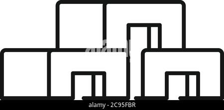 Construction blocks icon. Outline construction blocks vector icon for web design isolated on white background Stock Vector