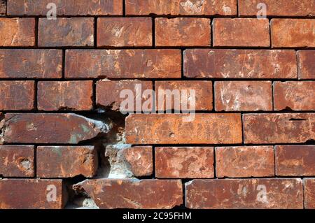 Brickwork of the old fortress wall. Background Stock Photo