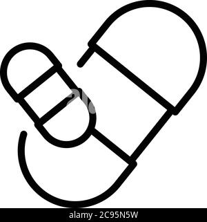 Digestion capsule pill icon, outline style Stock Vector
