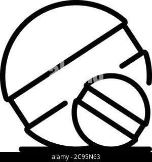 Digestion round pill icon, outline style Stock Vector