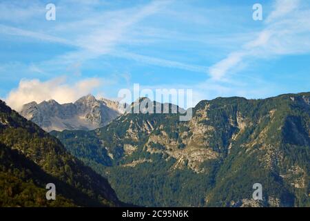 Nice mountain view and blue morning early morning Stock Photo